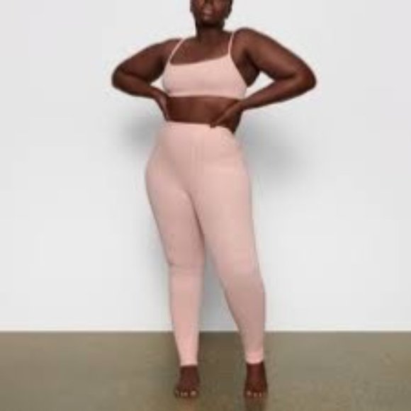 SKIMS Bundle 2 Logo Pointelle Leggings Bone Quartz Women’s 2X - Picture 13 of 14